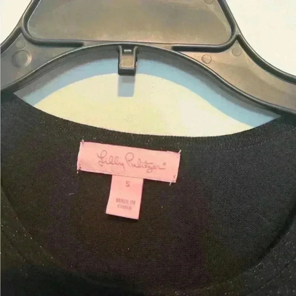 Lilly Pulitzer Sparkle Ruffle Cut-Out Blouse Black Size Small - Picture 4 of 5